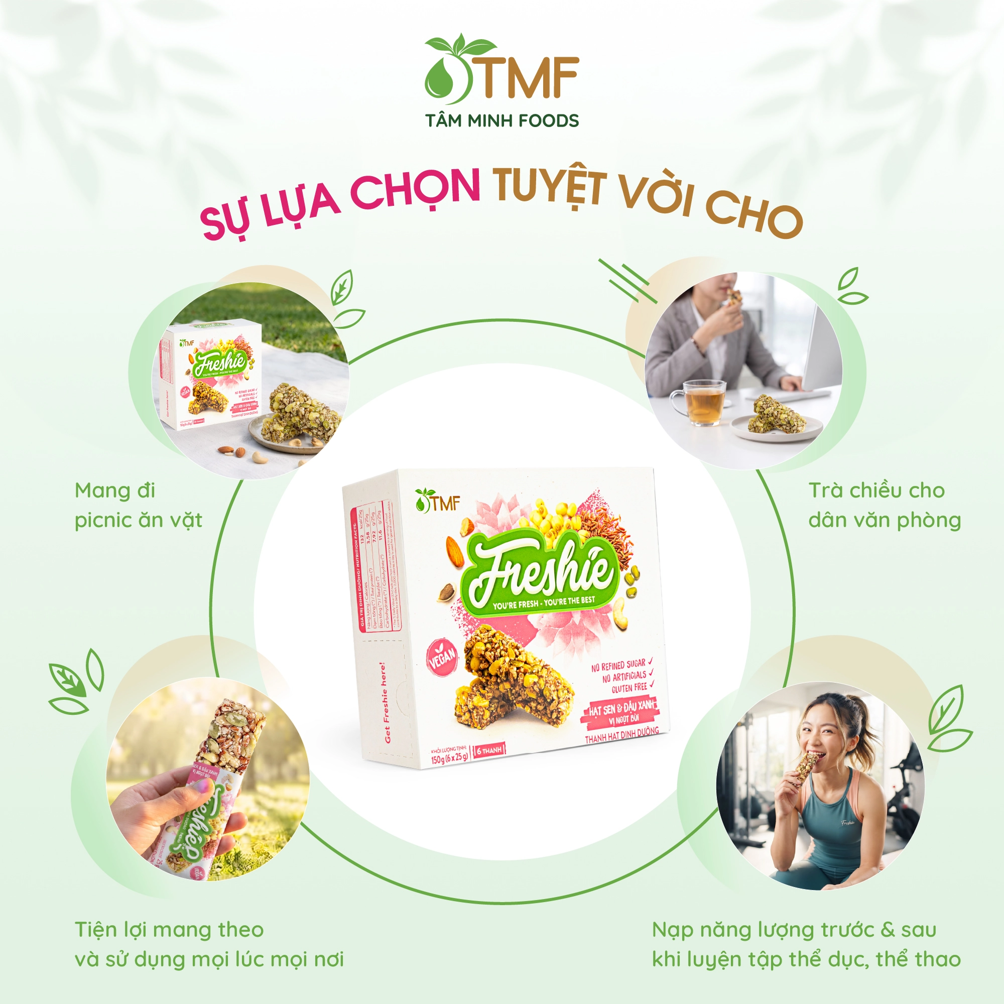 THANH HẠT DINH DƯỠNG FRESHIE - VỊ HẠT SEN & ĐẬU XANH  