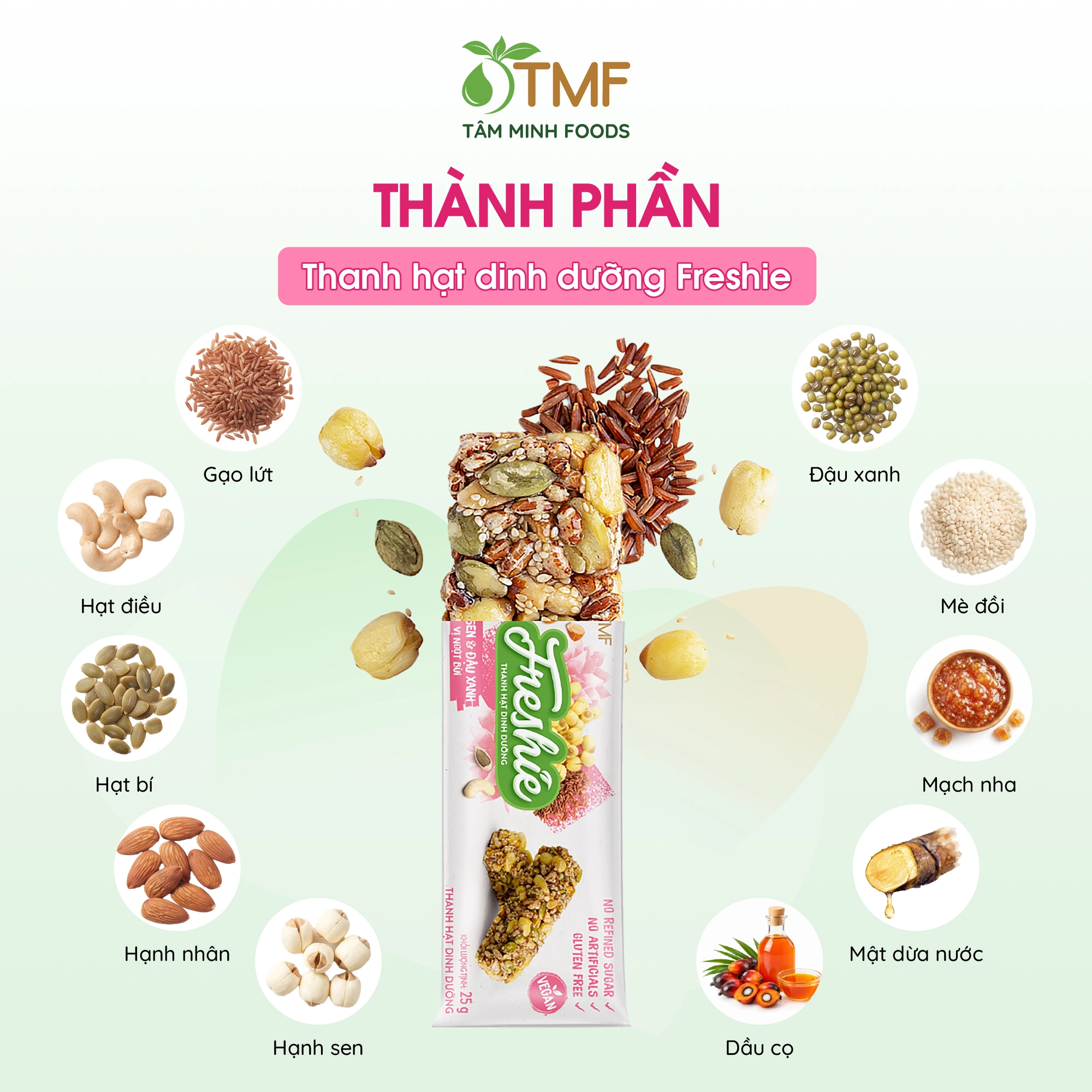 THANH HẠT DINH DƯỠNG FRESHIE - VỊ HẠT SEN & ĐẬU XANH  